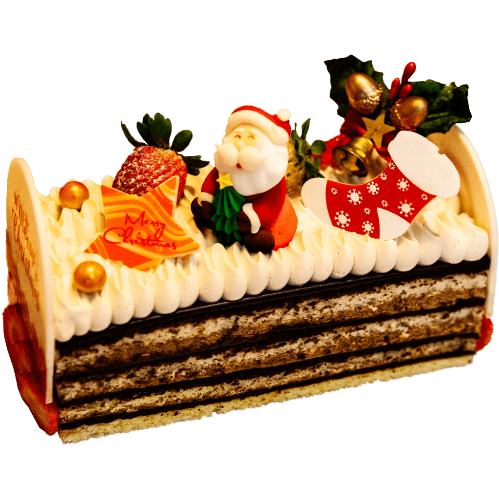 Snowy Christmas Log Cake