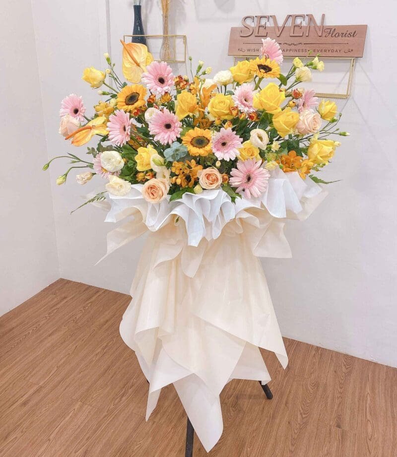 seven florist blooming sunshine flower stand