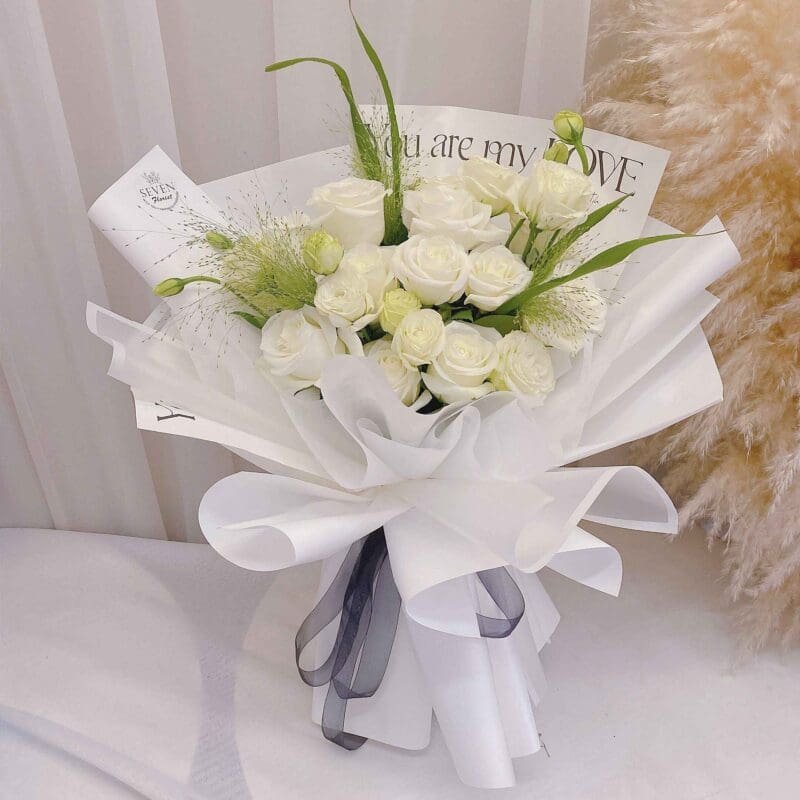 seven florist fairytale forever white rose