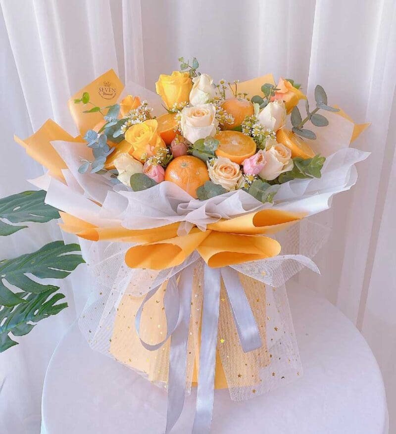 seven florist orange bouquet 01a