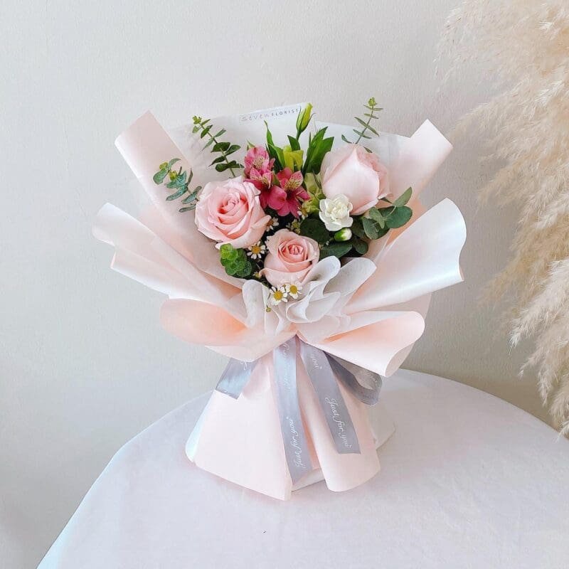 seven florist ros bouquet sweetie pink 01