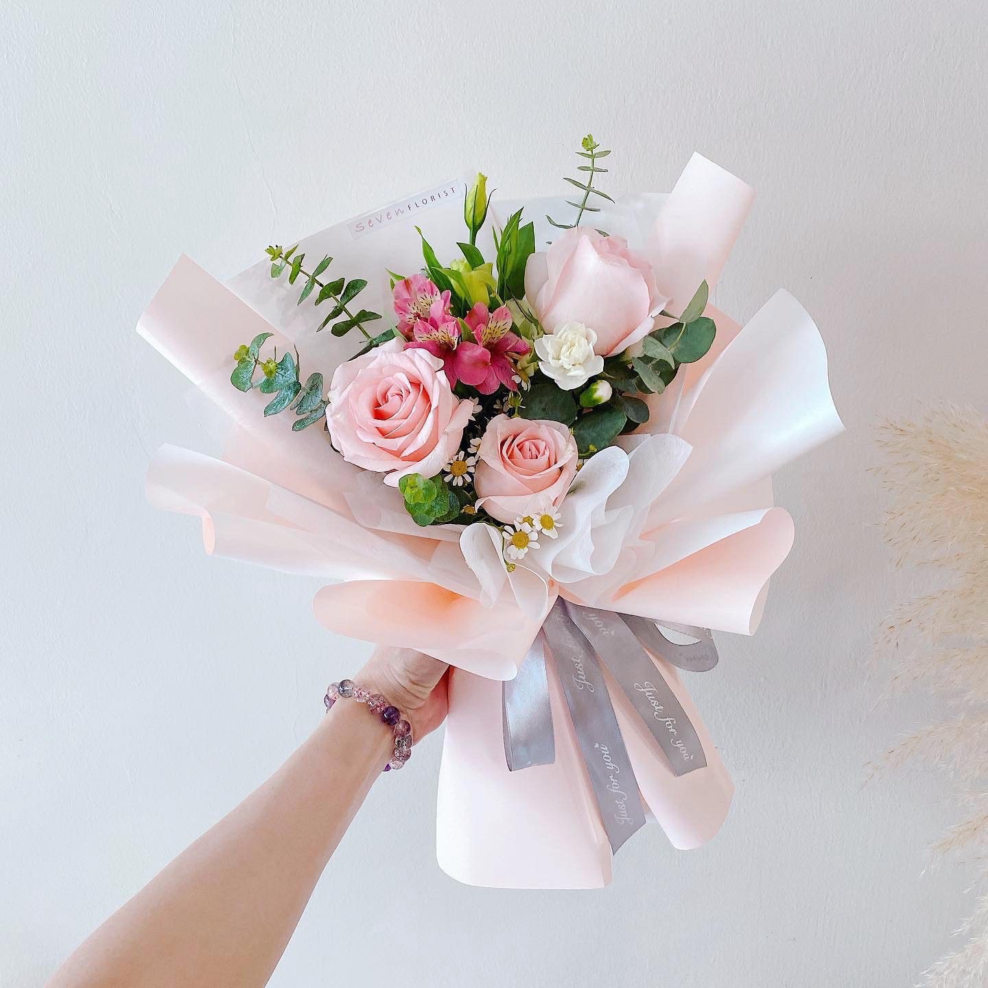 seven florist ros bouquet sweetie pink 02