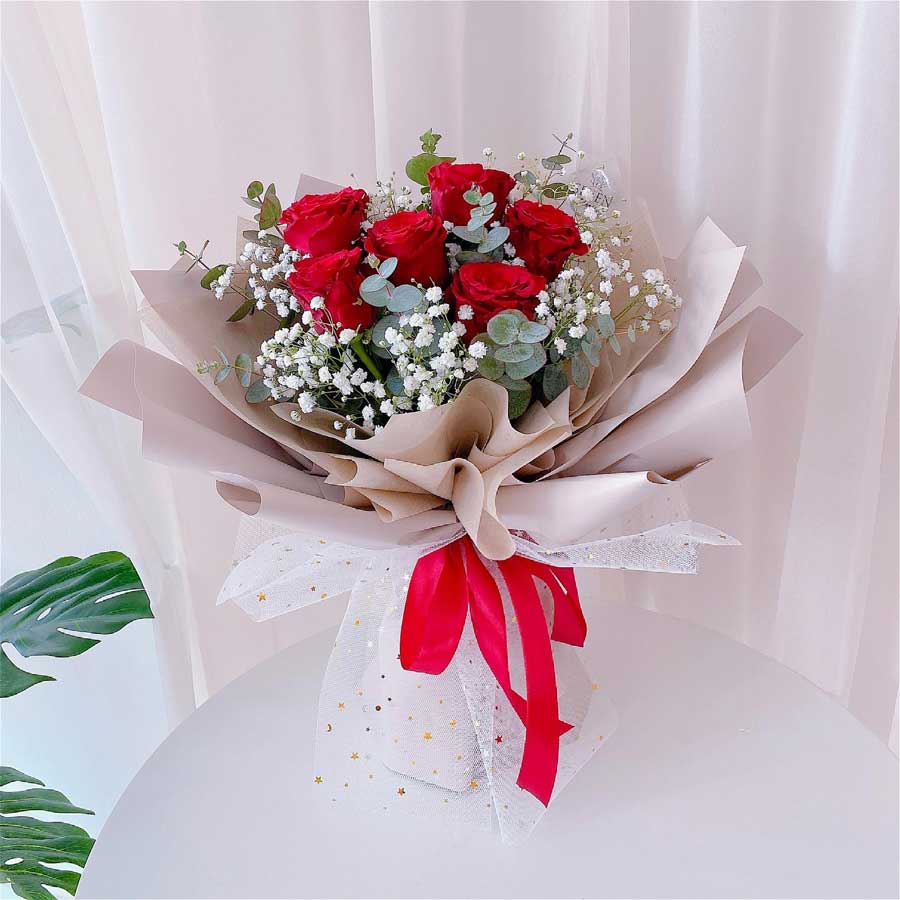 seven florist roses bouquet hot romance 02a