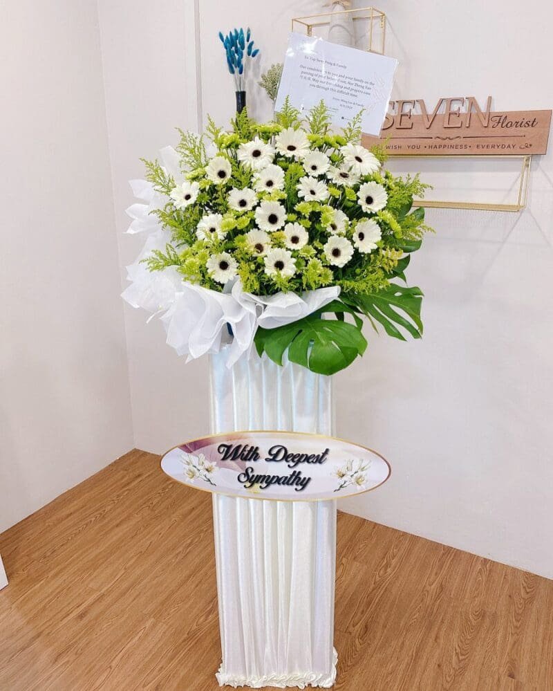 seven florist sympathy flower stand