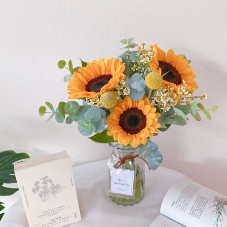 seven florist vase arrangement sunflower1
