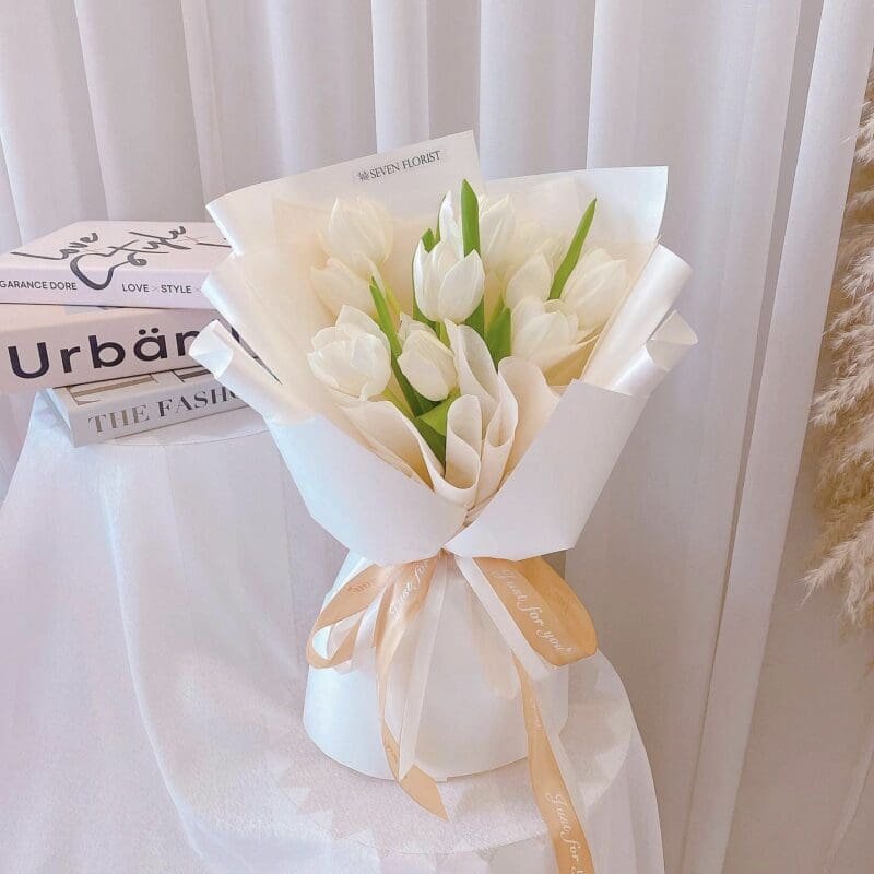 seven florist white tulip