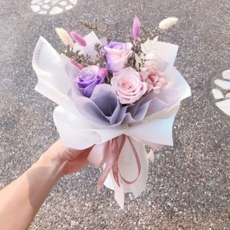 seven florist preseved flower 2tones purple1