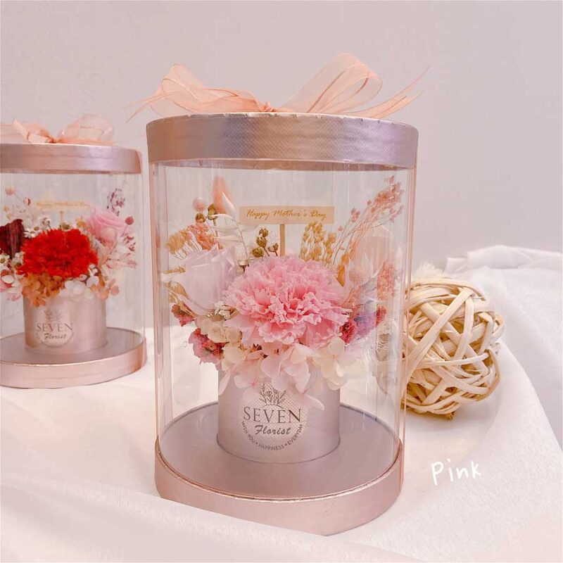 seven florist preserved carnation flower box pink1