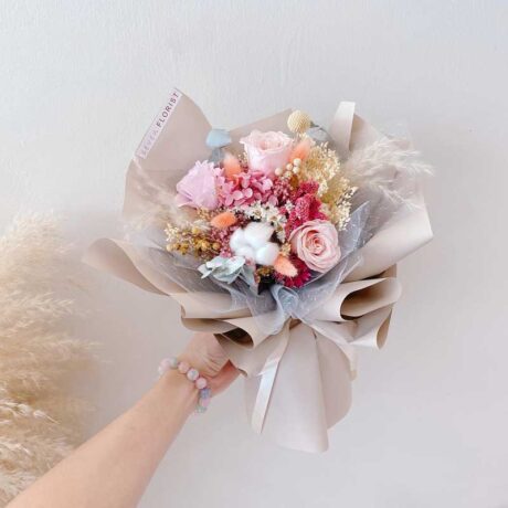 seven florist preserved flower everlasting love pink 02a