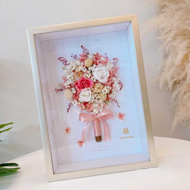 seven florist preserved flower frame bridal design 01a