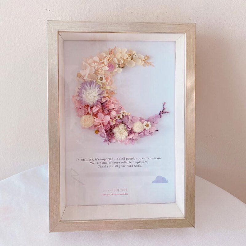 seven florist preserved flowers frame moon silver 01a