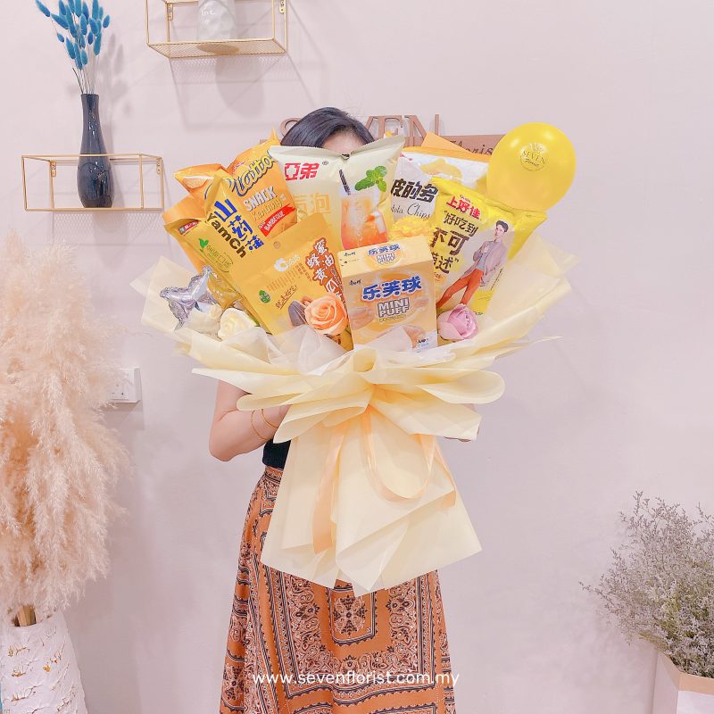 seven florist snacks bouquet yellow 01 e1628600872372