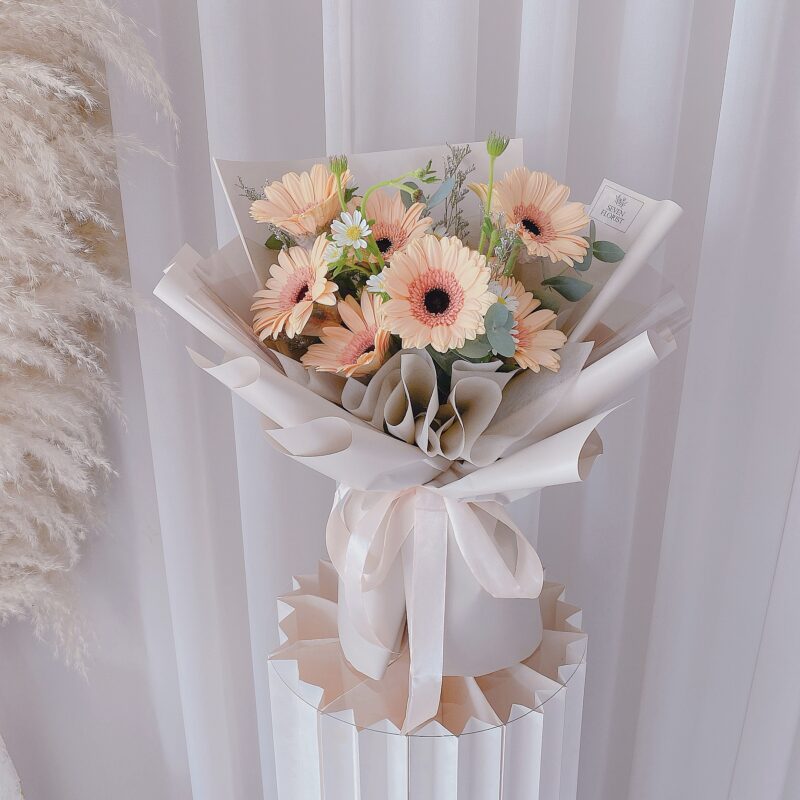 seven florist gleeful gerbera bouquet