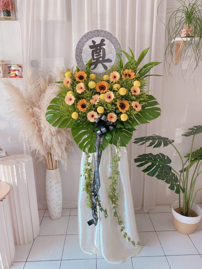 Peaceful Farewell Condolence Stand | Funeral Flowers KL | Seven Florist