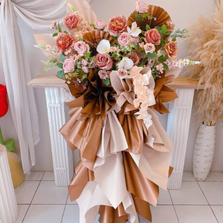 seven florist retro brown artificial flower stand