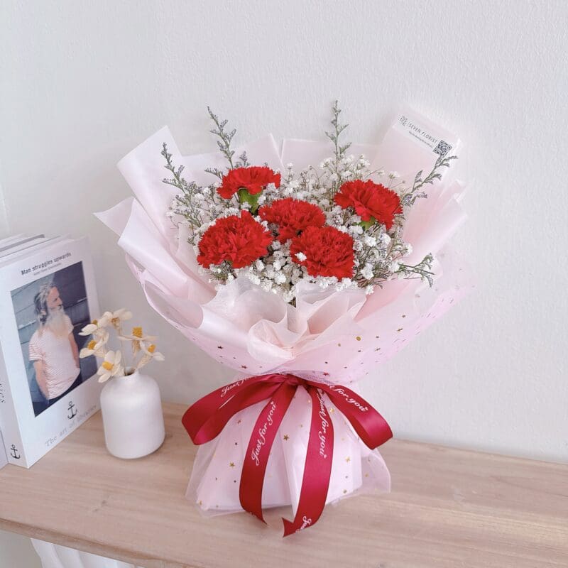 seven florist carnation cascade red