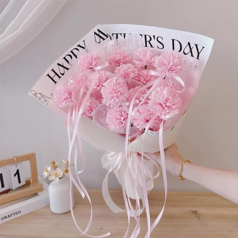 seven florist carnation serenade soap flower pink 02