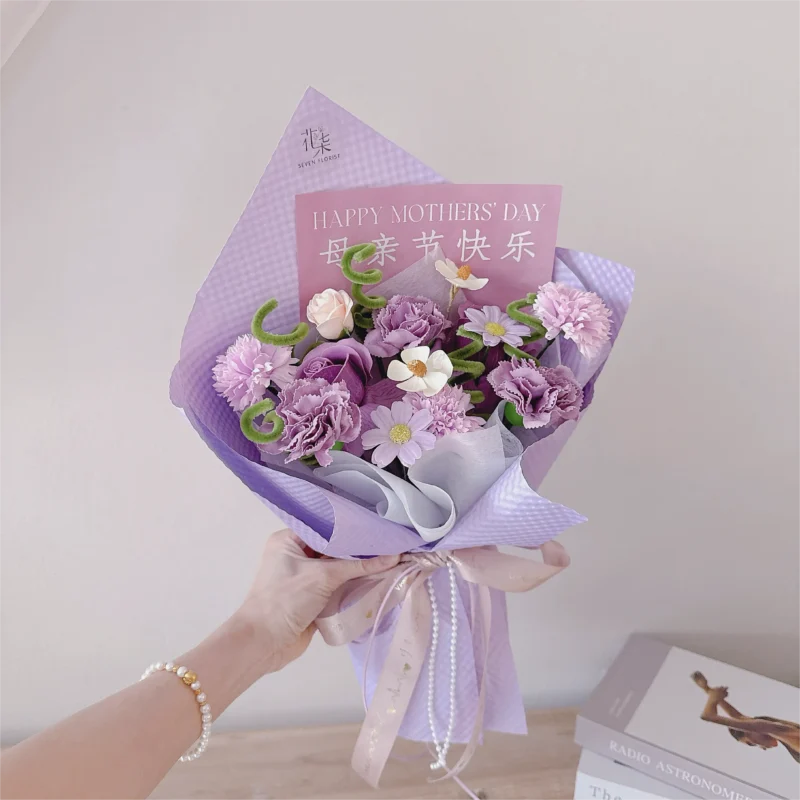 seven florist emma soap flower purple b 01