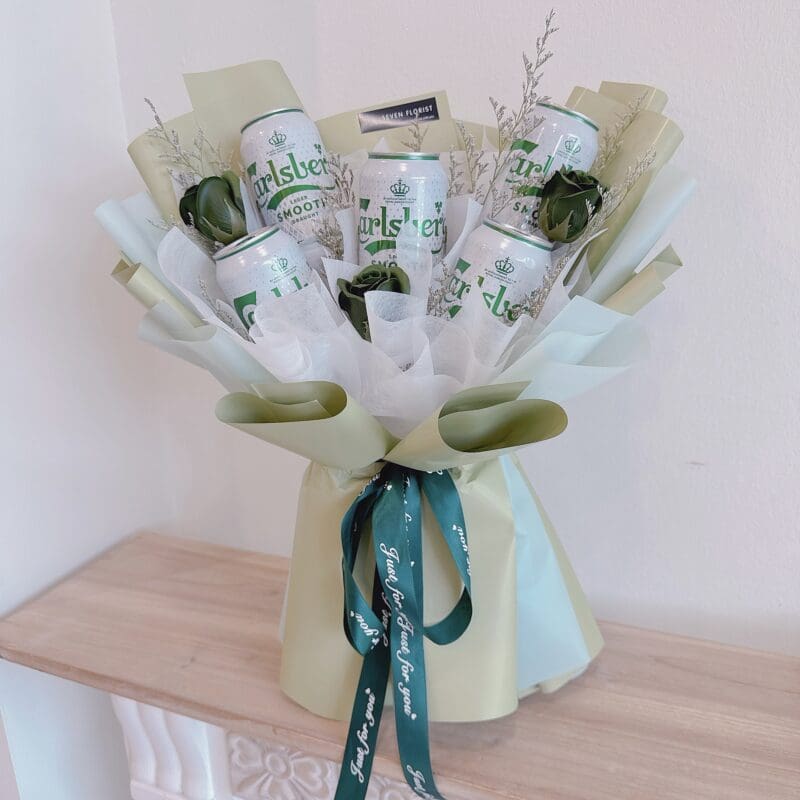 seven florist beers bouquet carlsberg