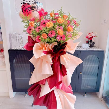 seven florist bold bloom peach