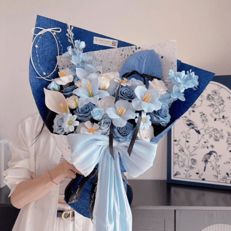 Azure Noble soap flower bouquet birthday gift Seven Florist Puchong