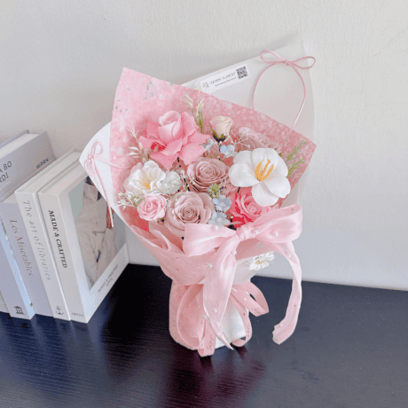 Soap flower rose knot bouquet birthday gift Seven Florist Puchong