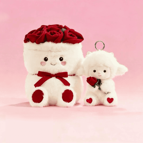 Pink rose muffin and lamb plush toy birthday gift Klang Valley